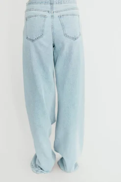 Discount Worth Collective Jade Drawstring Wide Leg Jean in Cast Off