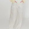 Best Worth Collective Jeanette 100% Linen Pants in White