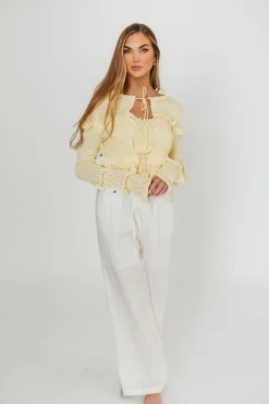 Best Worth Collective Jeanette 100% Linen Pants in White
