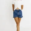 Best Worth Collective Jen Button Pleated Split Knit Top in Ivory