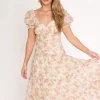 Clearance Worth Collective Jenna Ruffled Maxi Sundress in Cream/Multi Floral