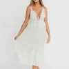 Sale Worth Collective Jordan Midi Dress in Cream Floral