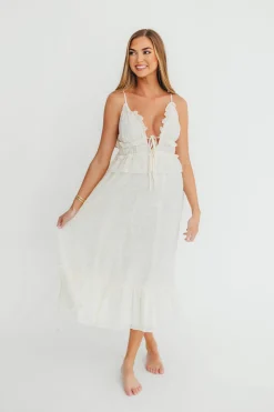 Sale Worth Collective Jordan Midi Dress in Cream Floral