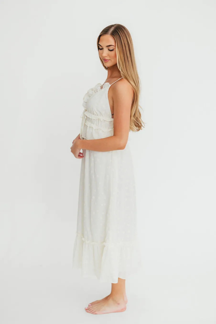 Sale Worth Collective Jordan Midi Dress in Cream Floral