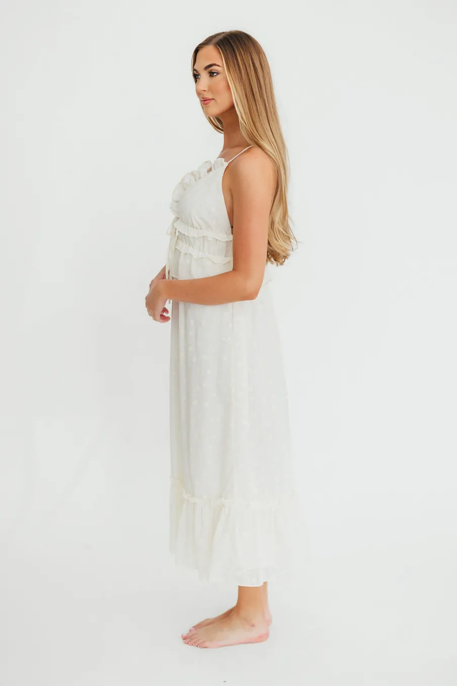 Sale Worth Collective Jordan Midi Dress in Cream Floral