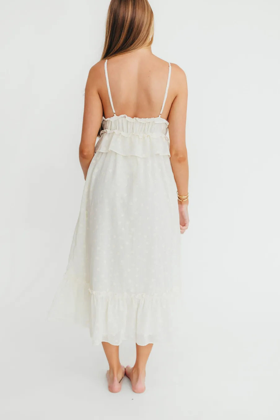 Sale Worth Collective Jordan Midi Dress in Cream Floral