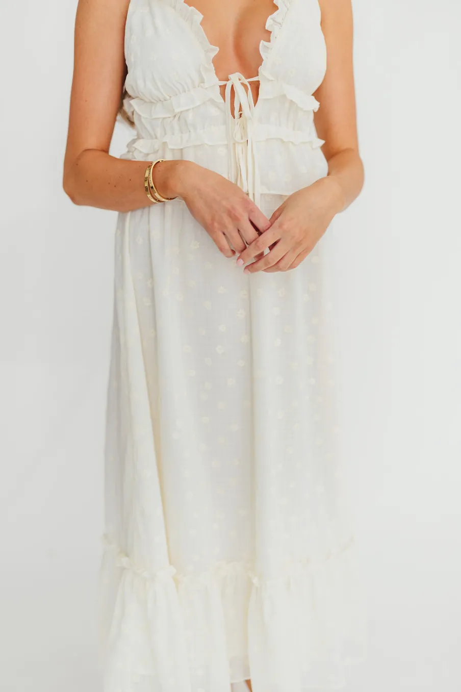 Sale Worth Collective Jordan Midi Dress in Cream Floral