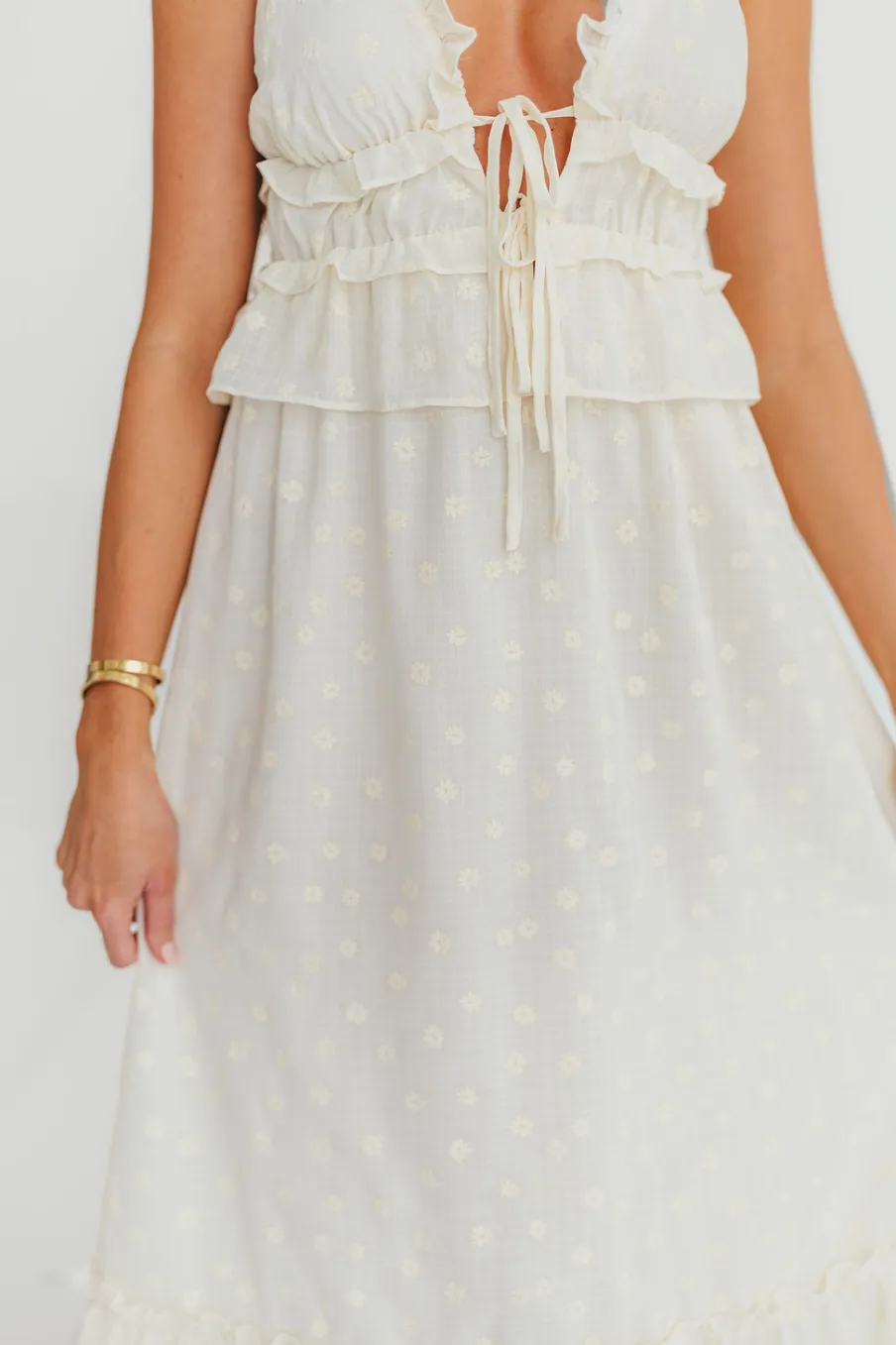 Sale Worth Collective Jordan Midi Dress in Cream Floral