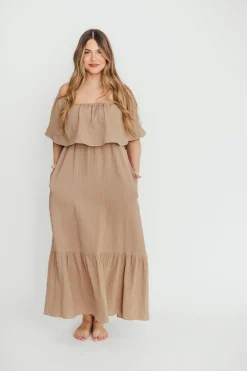 Sale Worth Collective Josie 100% Cotton Maxi Dress in Dry Thyme - Bump & Nursing Friendly