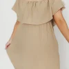 Outlet Worth Collective Josie 100% Cotton Maxi Dress in Khaki - Bump & Nursing Friendly