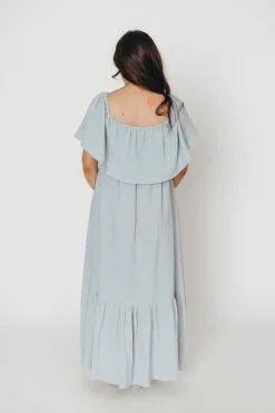 Hot Worth Collective Josie 100% Cotton Maxi Dress in Cloud - Bump & Nursing Friendly