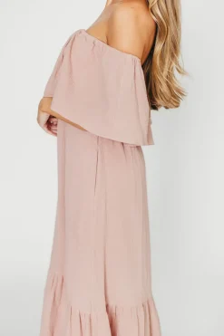 Online Worth Collective Josie 100% Cotton Maxi Dress in Rose - Bump & Nursing Friendly