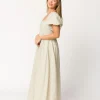Sale Worth Collective Jules Striped Maxi Dress in Natural/Black - Bump Friendly