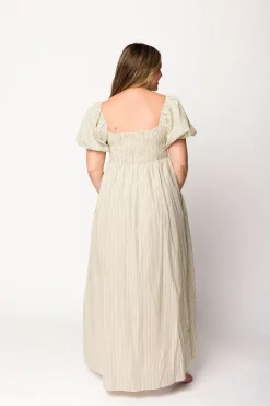 Sale Worth Collective Jules Striped Maxi Dress in Natural/Black - Bump Friendly