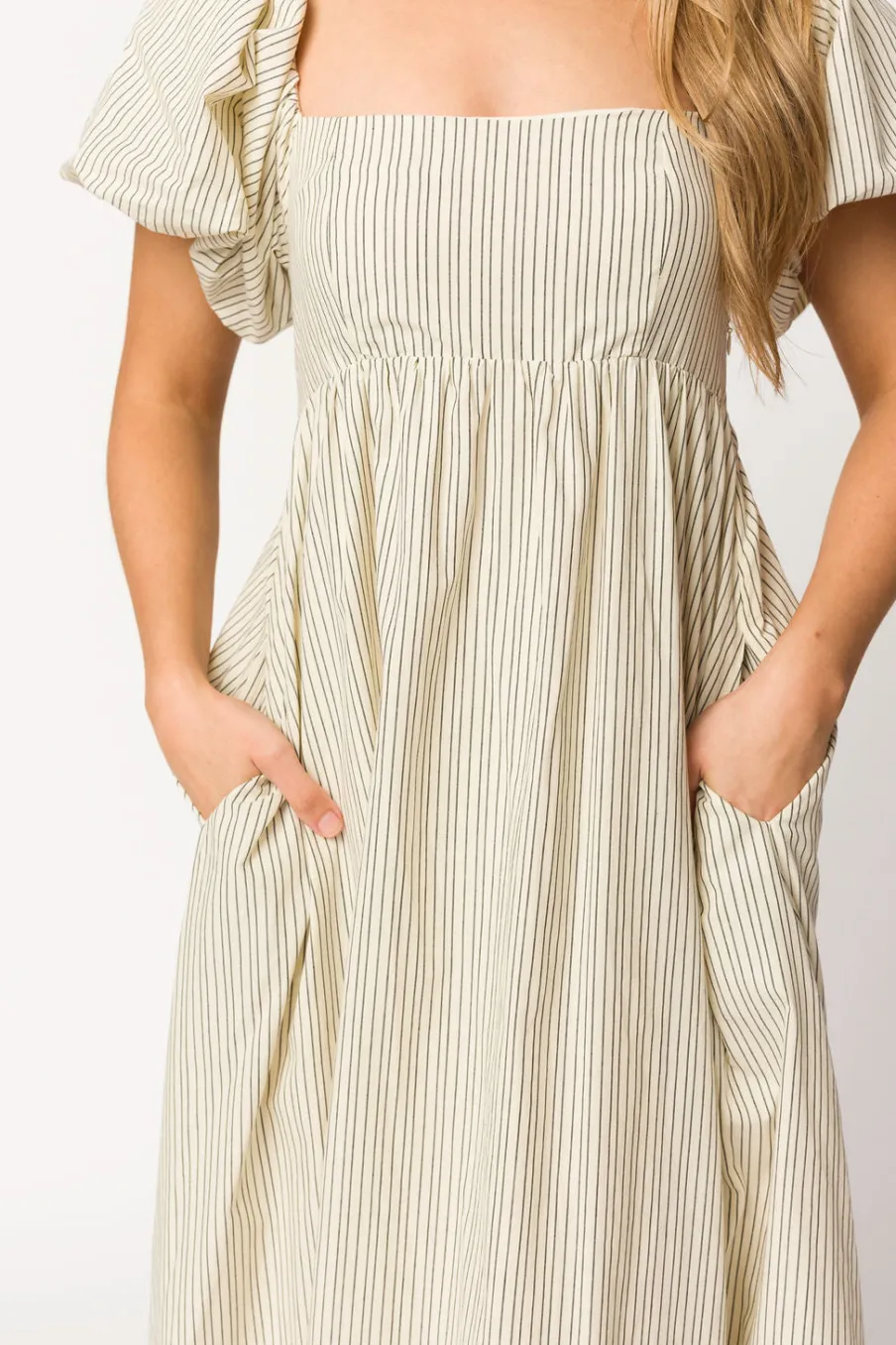 Sale Worth Collective Jules Striped Maxi Dress in Natural/Black - Bump Friendly