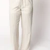 Best Worth Collective Julie Striped Cotton Pants in Ivory/Black