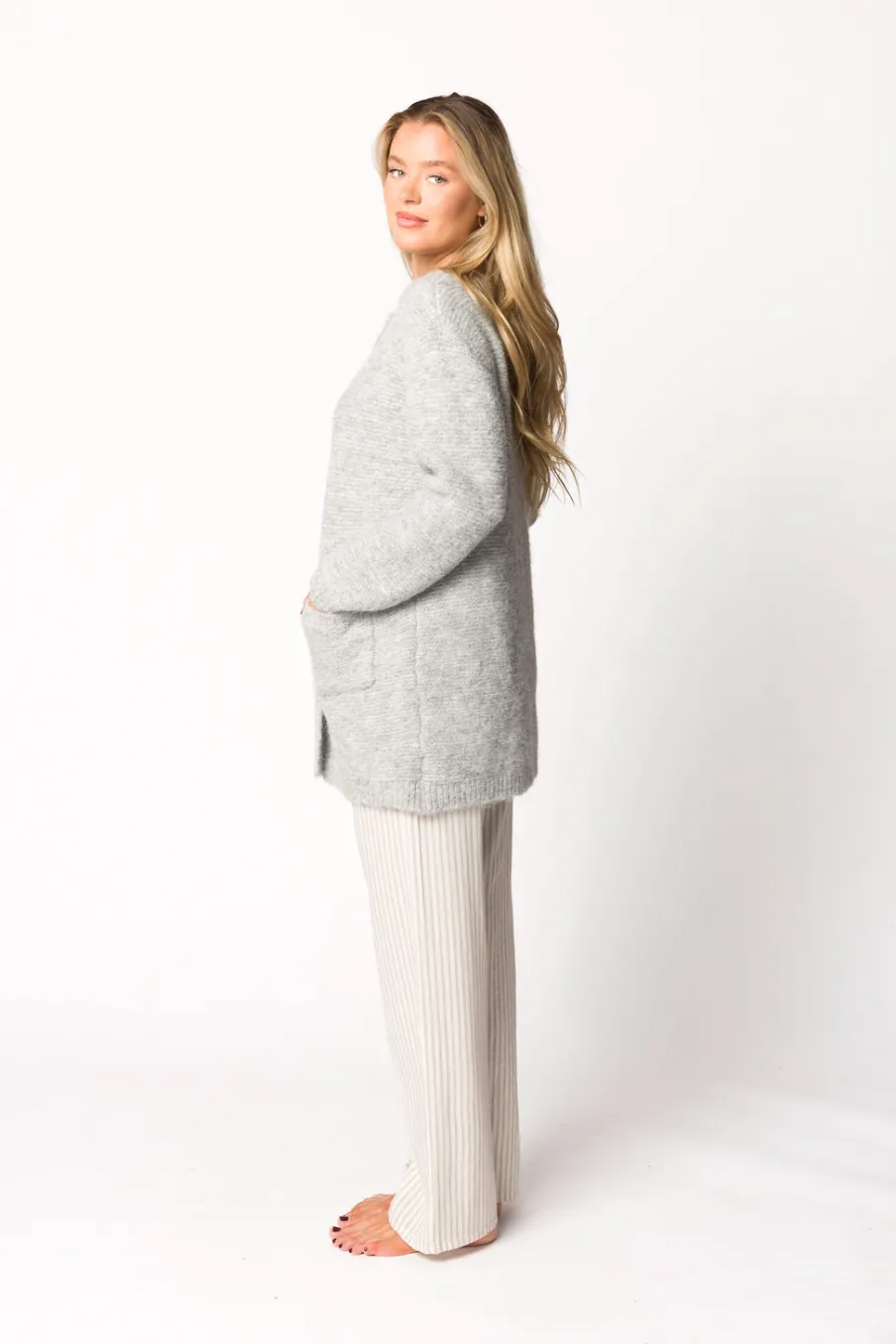 Best Worth Collective Julie Striped Cotton Pants in Ivory/Black