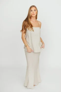 Clearance Worth Collective Julieta 100% Linen Top Woven in Linen