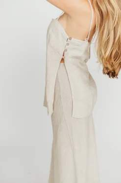 Clearance Worth Collective Julieta 100% Linen Top Woven in Linen