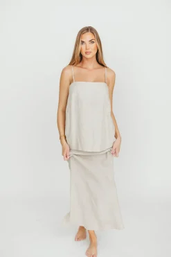 Clearance Worth Collective Julieta 100% Linen Top Woven in Linen