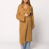 Best Worth Collective Juliette Knit Cardigan Coat in Caramel