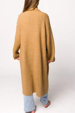 Best Worth Collective Juliette Knit Cardigan Coat in Caramel