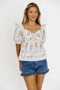 Best Worth Collective Kalani Ruffled Hem Shorts in Denim