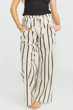 Clearance Worth Collective Kelsea Woven Pants in Cream/Black
