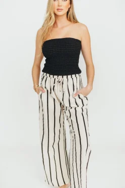 Clearance Worth Collective Kelsea Woven Pants in Cream/Black