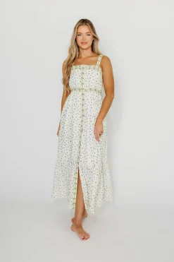 Online Worth Collective Kenna Floral Embroidered Maxi In French Blue