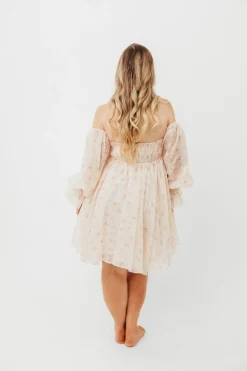 Sale Worth Collective Kennedy Floral Mini Dress in Cream- Bump Friendly