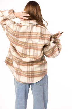 Clearance Worth Collective Kingston Flannel Jacket in Natural Plaid