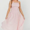 Fashion Worth Collective Kira Smocked Maxi Dress in Pink