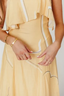 Online Worth Collective Lark Ruffle Detail Maxi Dress in Mango