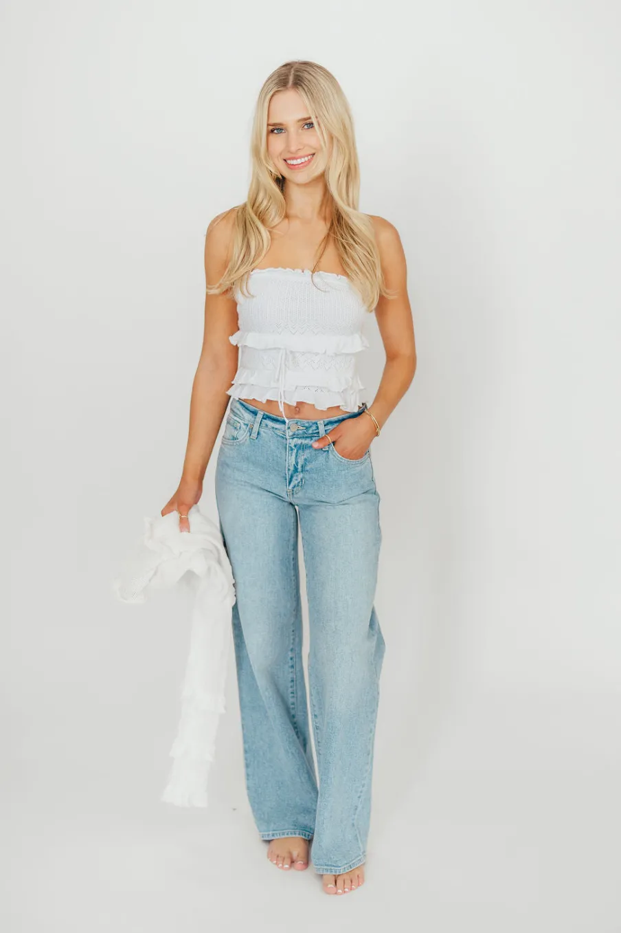 Fashion Worth Collective Laurel Wide Leg Jean in Light Denim