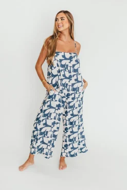Discount Worth Collective Leilani Geo Print Jumpsuit in Blue