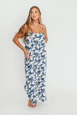 Discount Worth Collective Leilani Geo Print Jumpsuit in Blue
