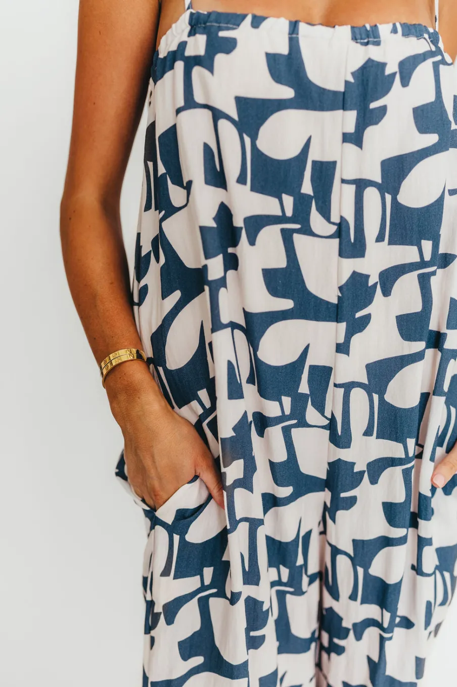 Discount Worth Collective Leilani Geo Print Jumpsuit in Blue