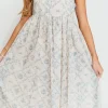 New Worth Collective Lillian Toile Maxi Dress in French Blue