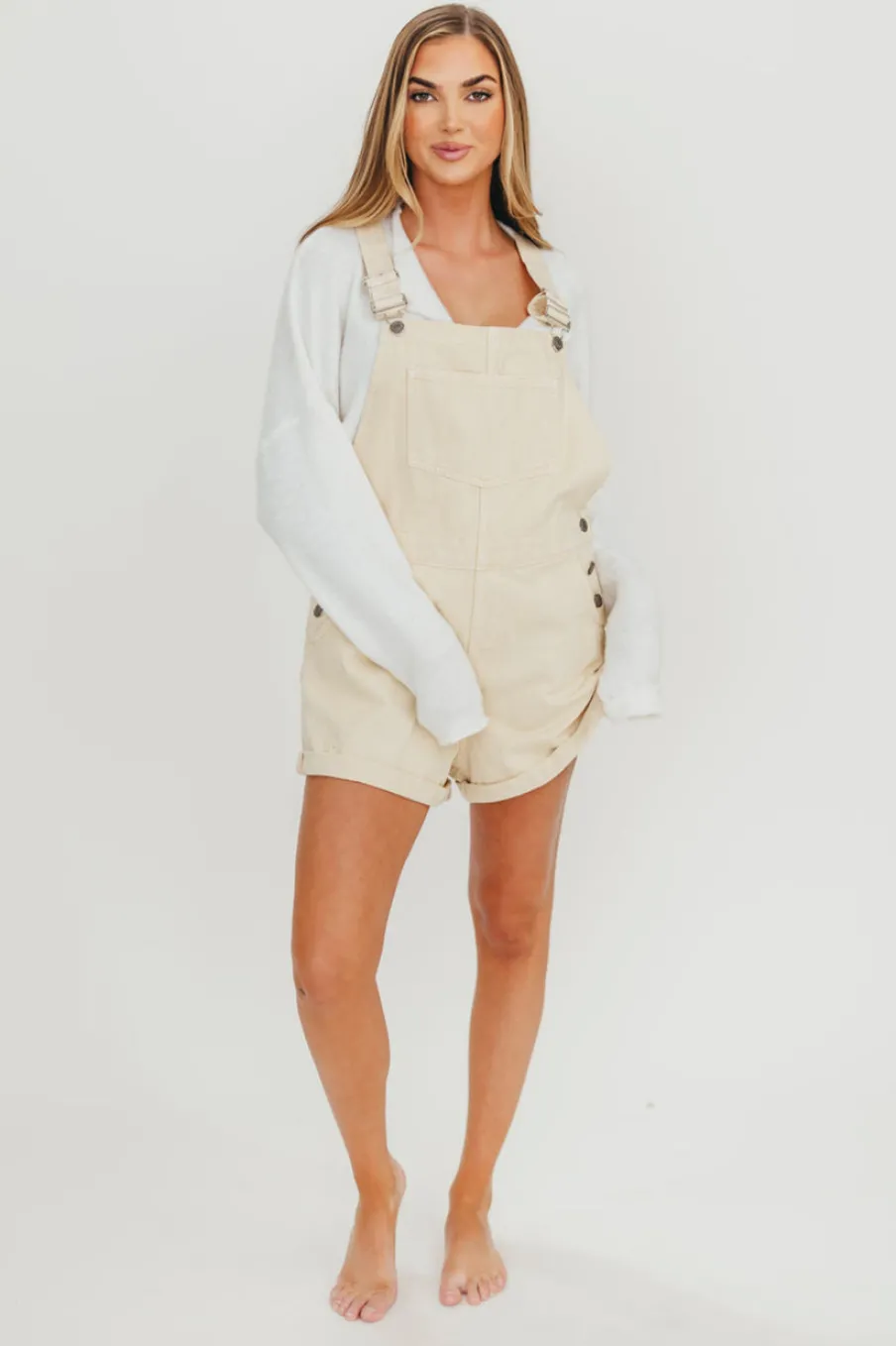 Sale Worth Collective Loren Overalls in Sand Stone