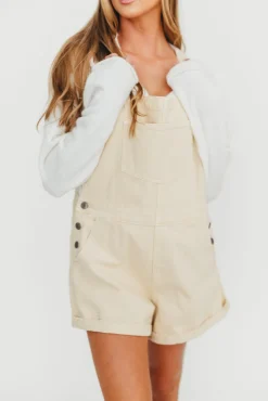 Sale Worth Collective Loren Overalls in Sand Stone