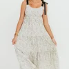 New Worth Collective Lottie Tiered Maxi Dress in Floral Black
