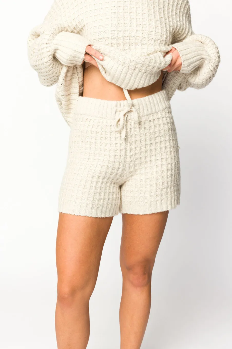 Clearance Worth Collective Lovender Sweater Shorts in Natural