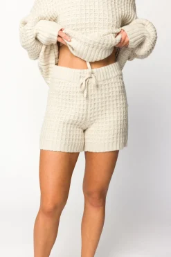 Clearance Worth Collective Lovender Sweater Shorts in Natural
