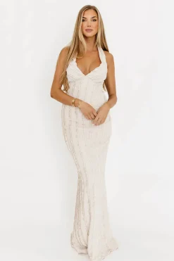 Fashion Worth Collective Lydia Maxi Lace Dress in Vanilla