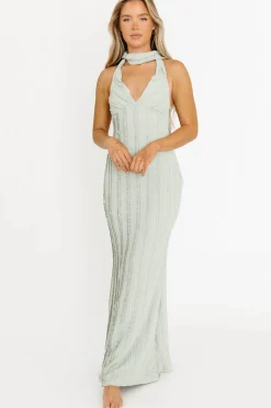 Discount Worth Collective Lydia Maxi Lace Dress in Sage