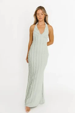 Discount Worth Collective Lydia Maxi Lace Dress in Sage