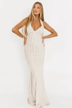 Fashion Worth Collective Lydia Maxi Lace Dress in Vanilla