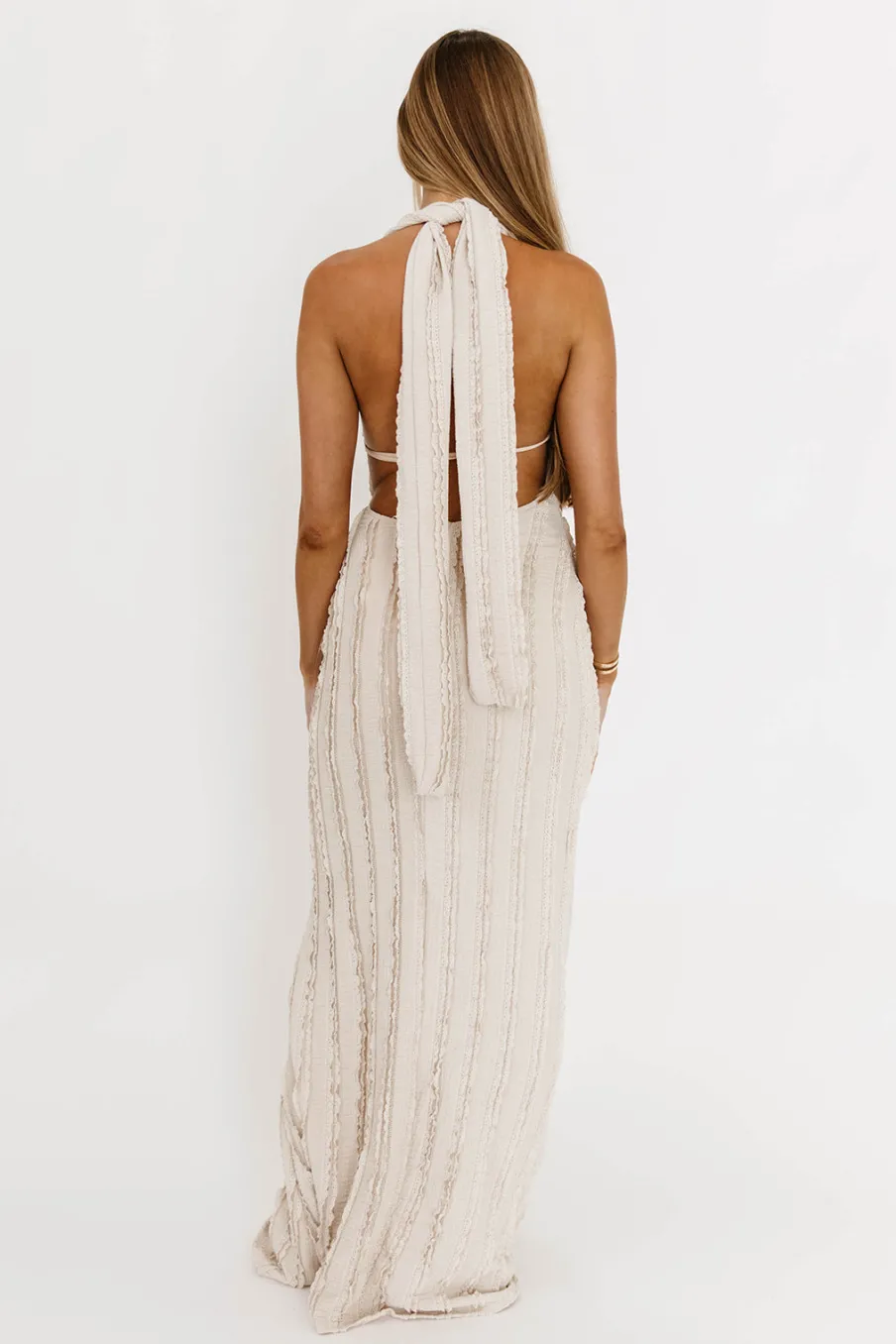 Fashion Worth Collective Lydia Maxi Lace Dress in Vanilla