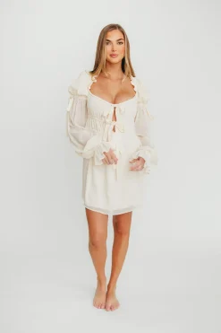 Online Worth Collective Macbeth Mini Dress in Cream